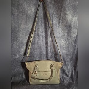 Coach Prairie Mixed Materials Crossbody Satchel In Heather Gray